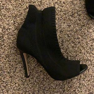 Black stiletto open toe